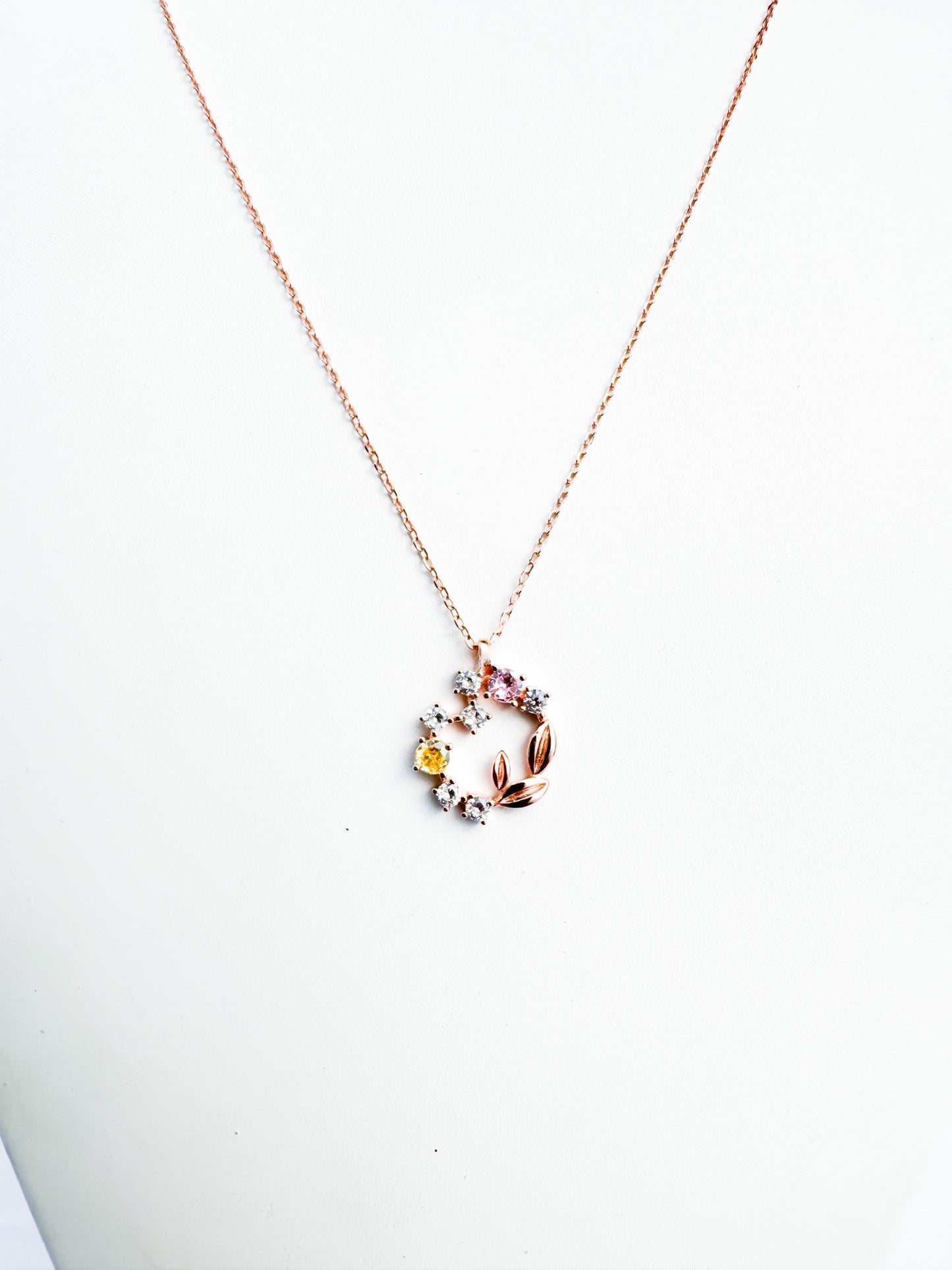Floral Necklace Rose Gold & Rodium Plated