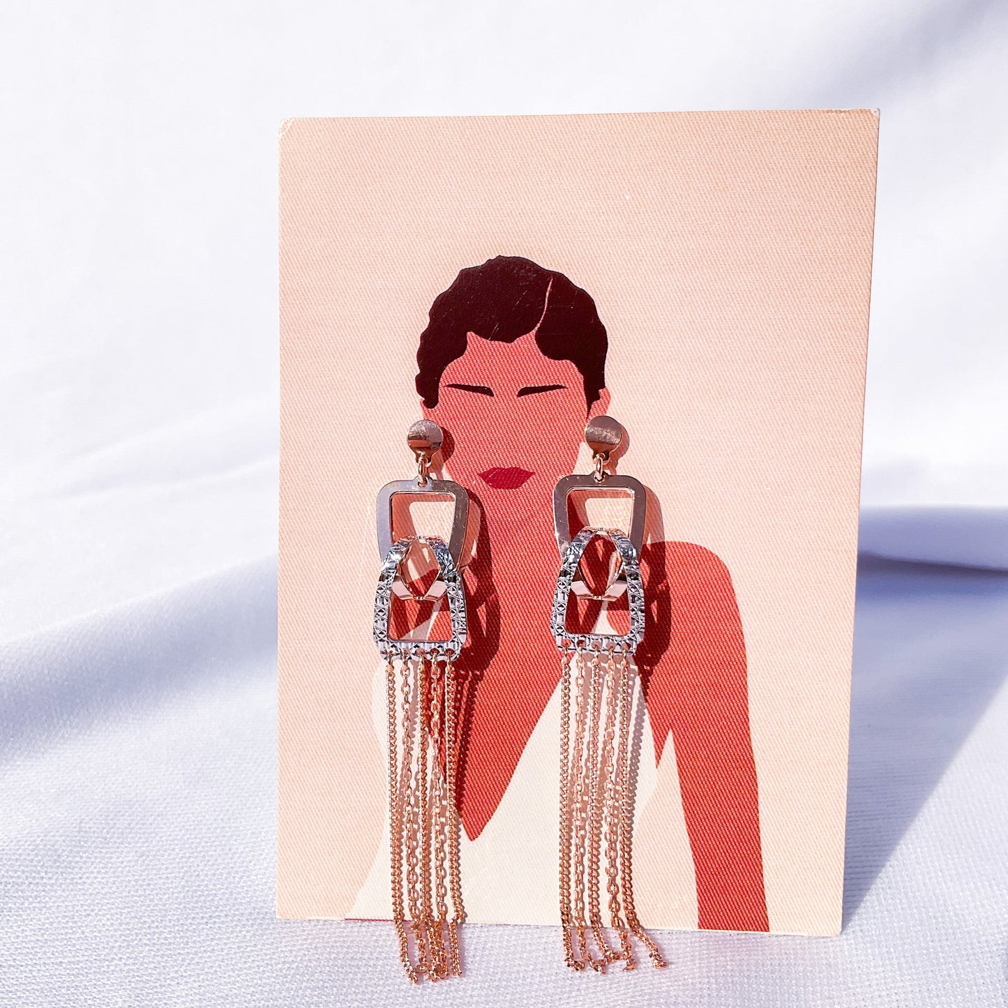 Rose Gold Dual Tone Earrings - Sparklet