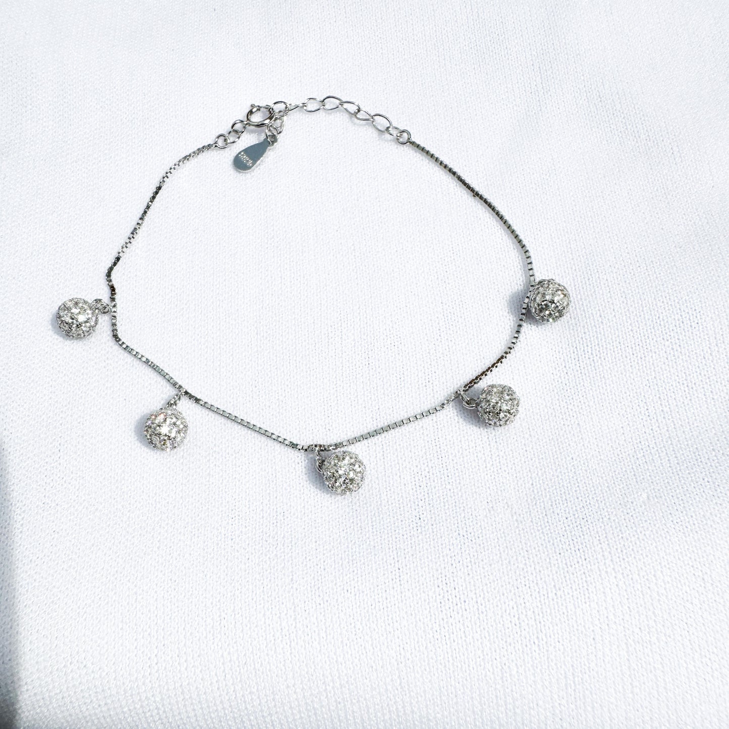 Diamond Bead Charm Bracelet