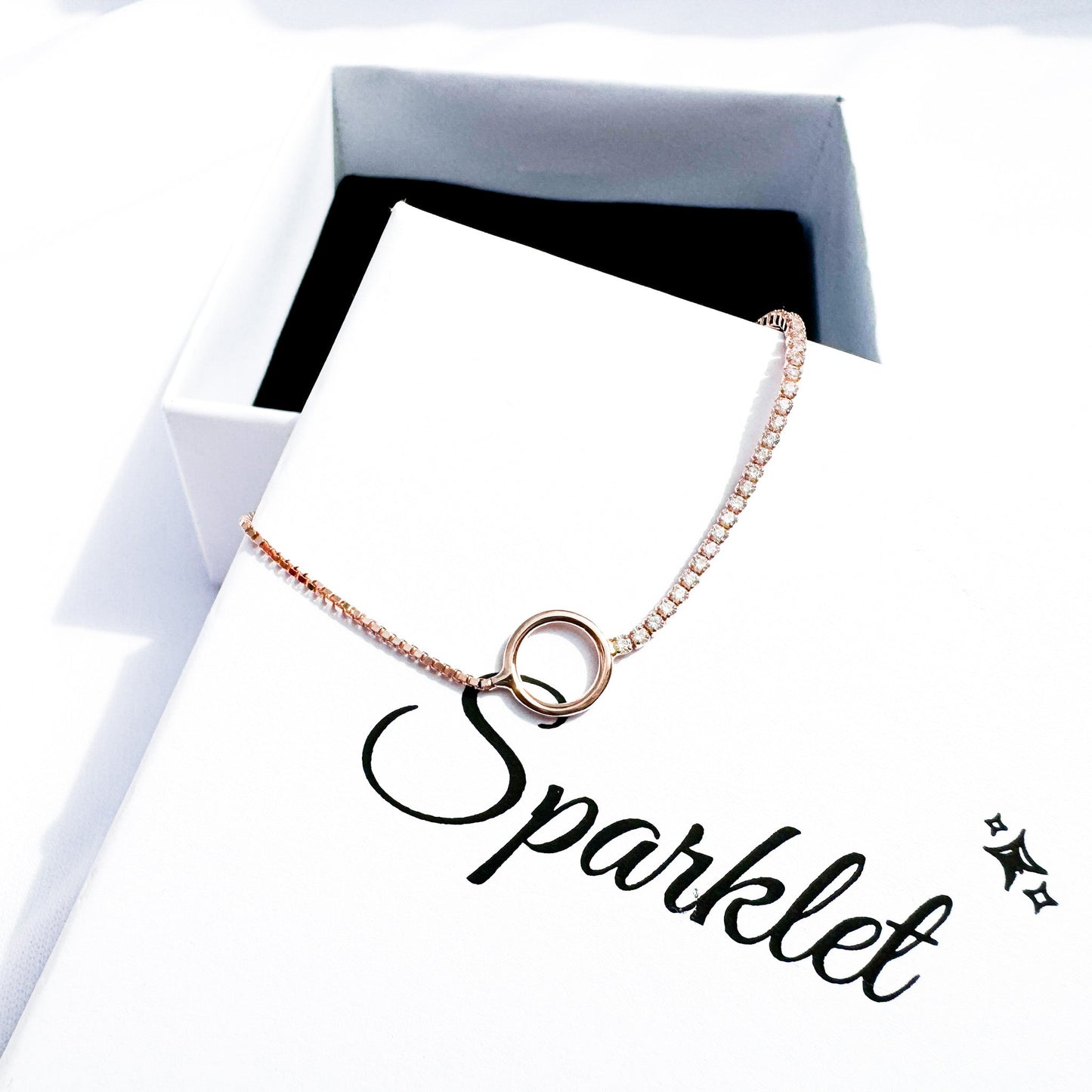 Rose Gold Dazzling Halo Bracelet - Sparklet