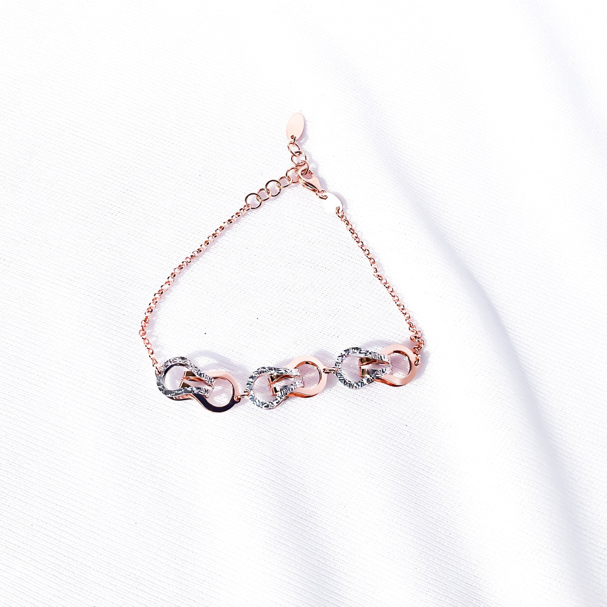 Rose Gold Dual Tone Italian Bracelet - Sparklet