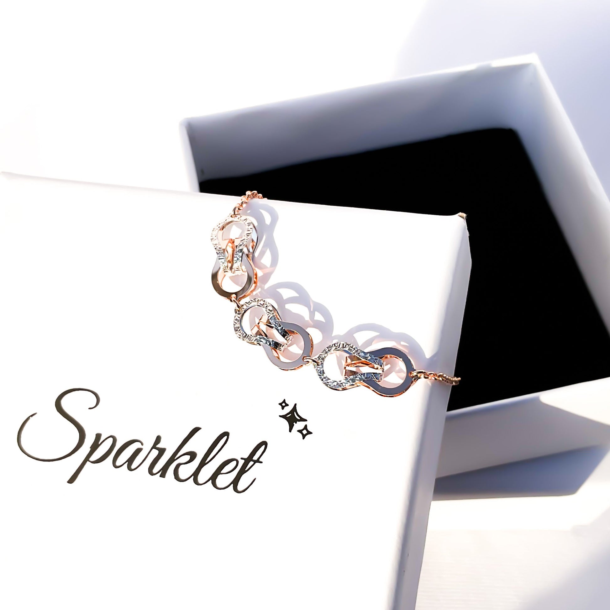 Rose Gold Dual Tone Italian Bracelet - Sparklet