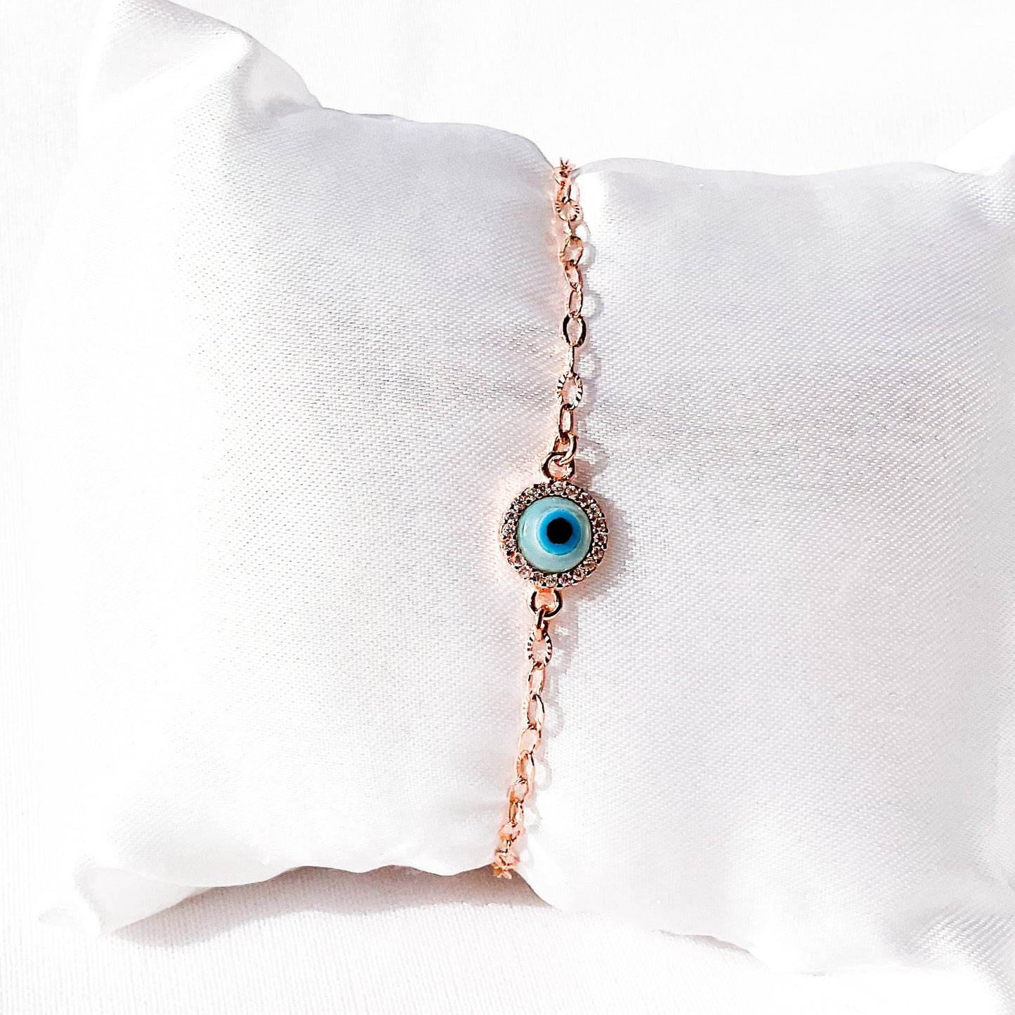 Rose Gold Evil Eye Anklet - Sparklet