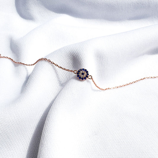 Rose Gold Evil Eye Bracelet - Sparklet