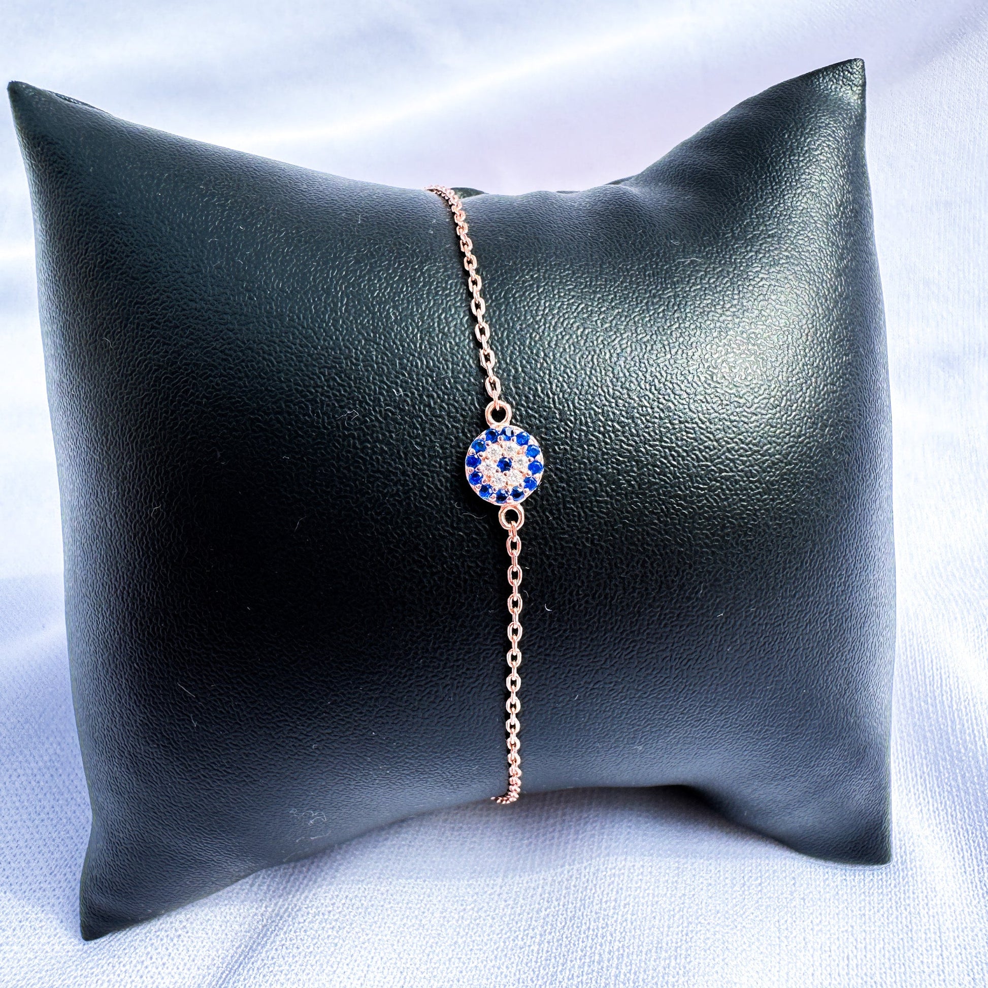 Rose Gold Evil Eye Bracelet - Sparklet