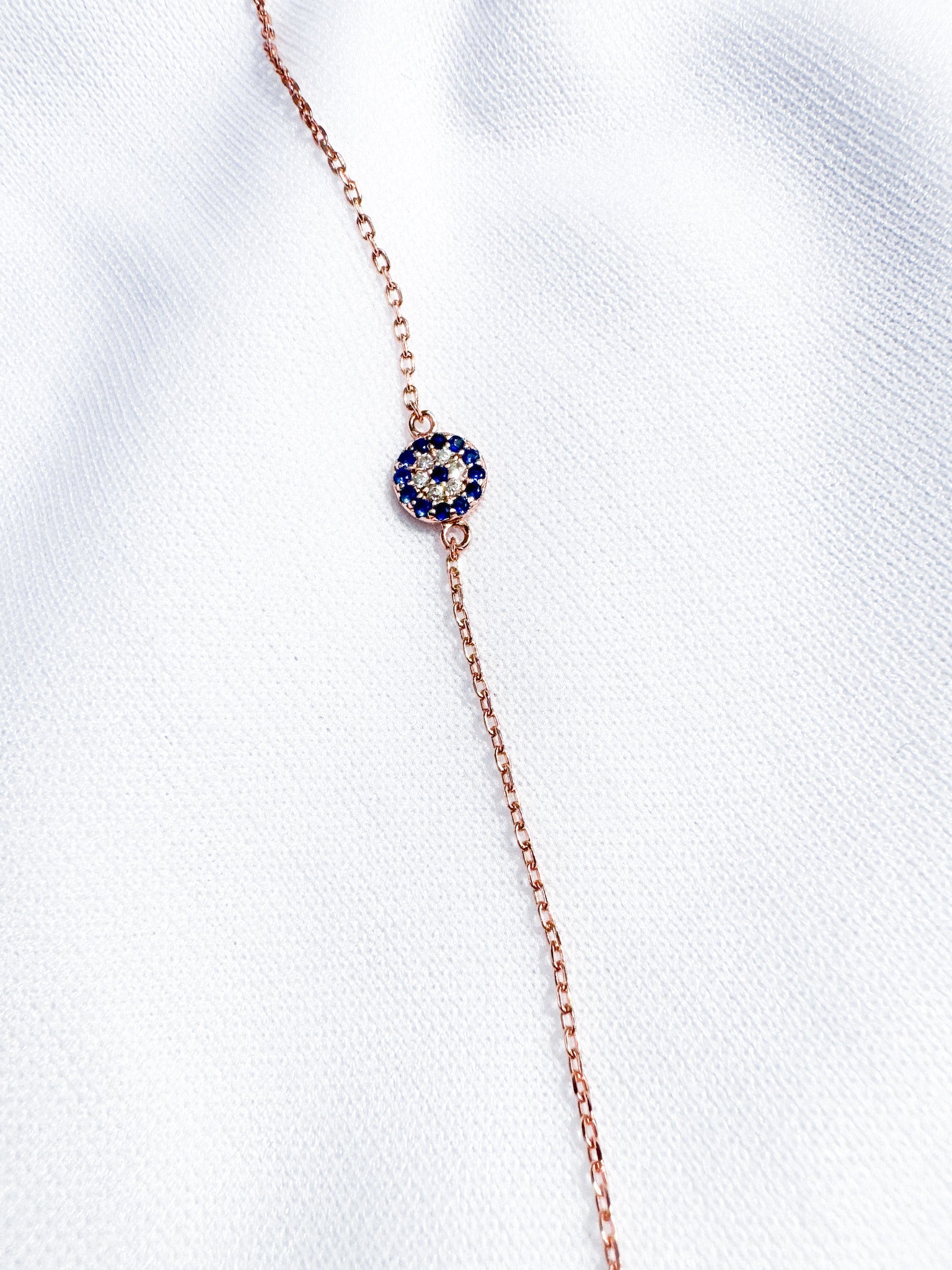 Rose Gold Evil Eye Bracelet - Sparklet