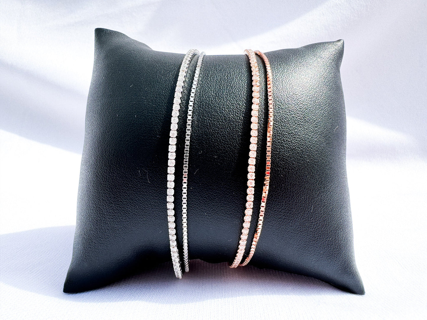 Rose Gold Layered Tennis Bracelet - Sparklet