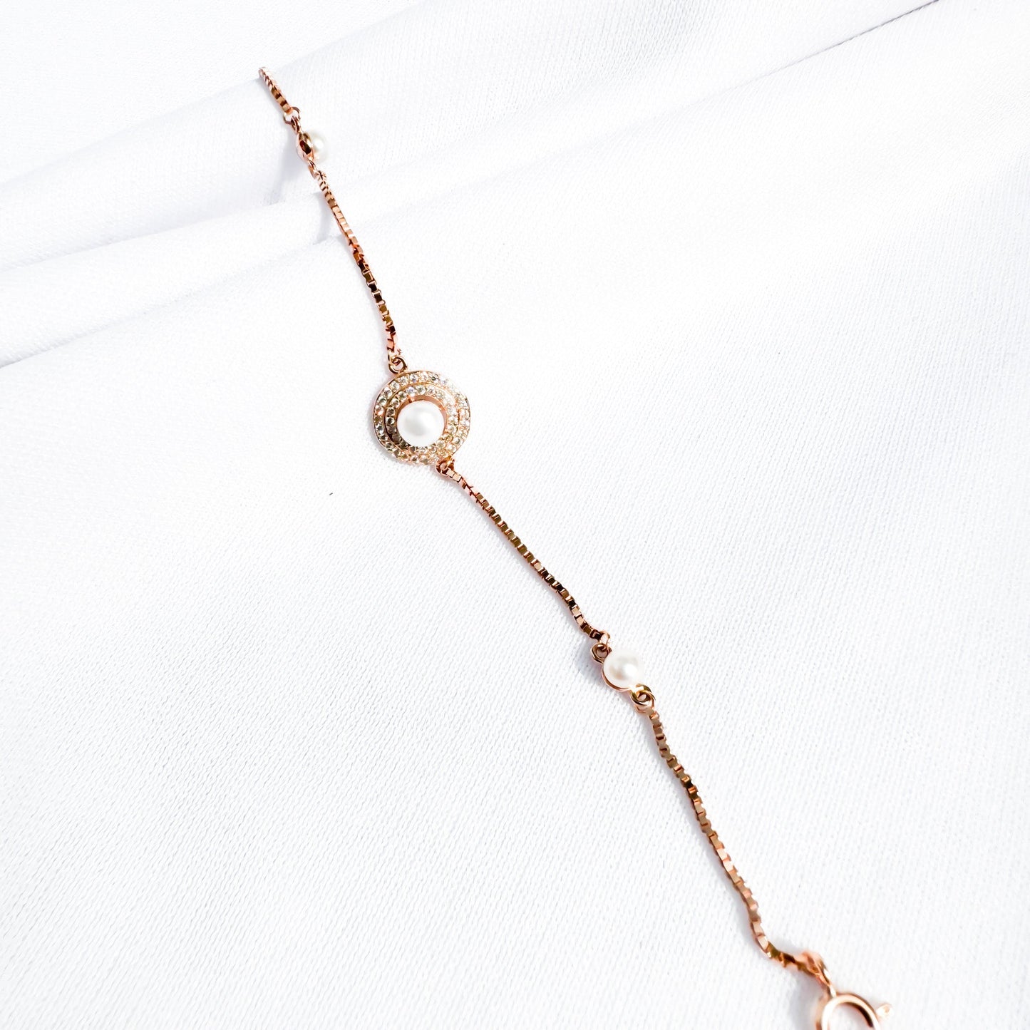 Rose Gold Pearl Bracelet - Sparklet