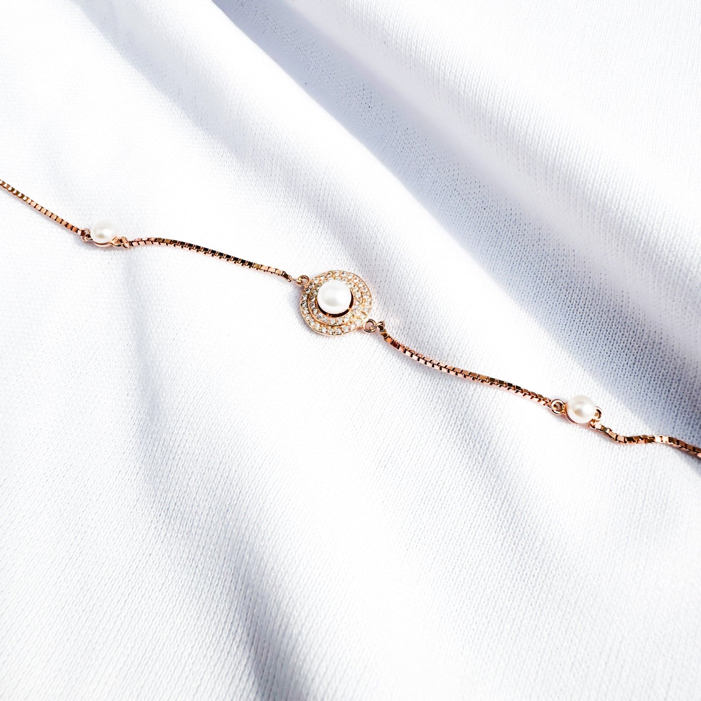 Rose Gold Pearl Bracelet - Sparklet