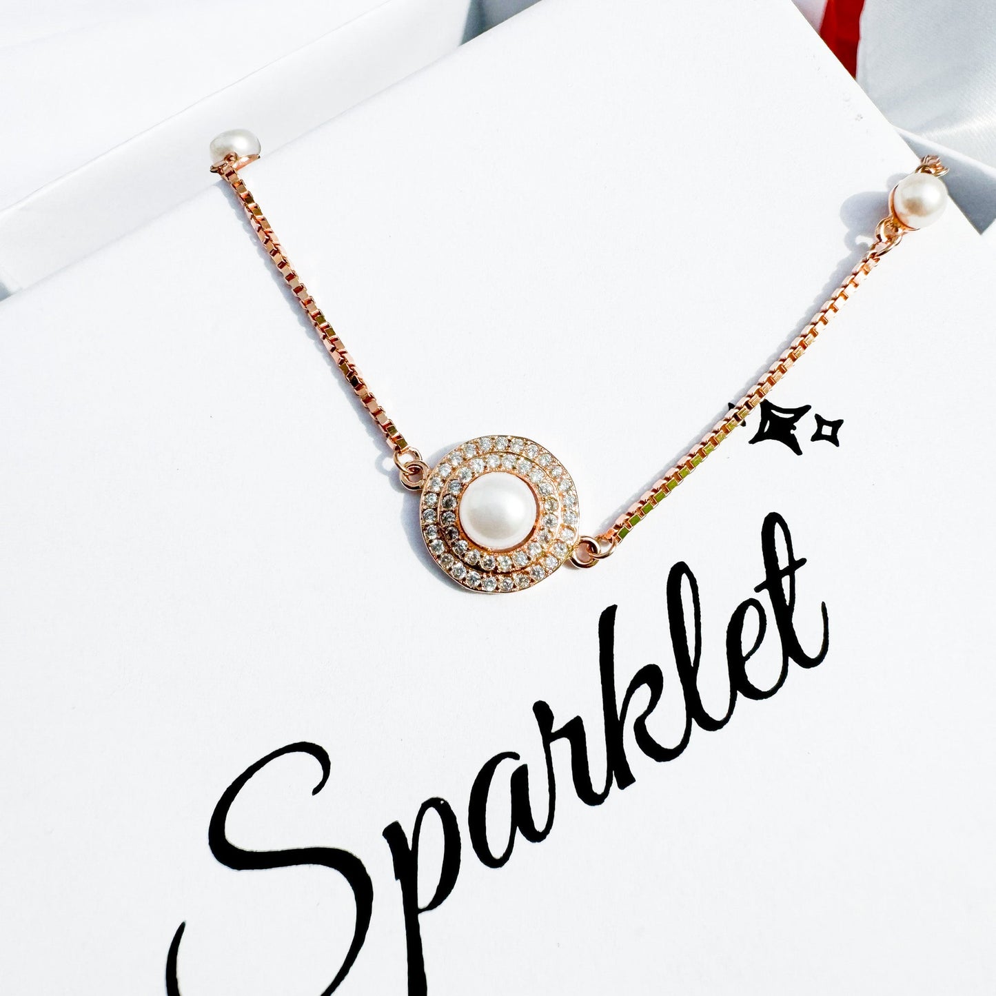 Rose Gold Pearl Bracelet - Sparklet