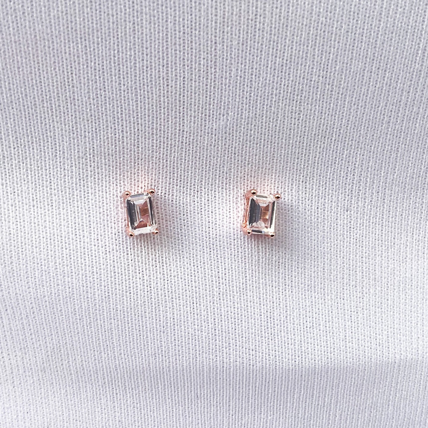 Rose Gold Radiant Studs Earrings - Sparklet