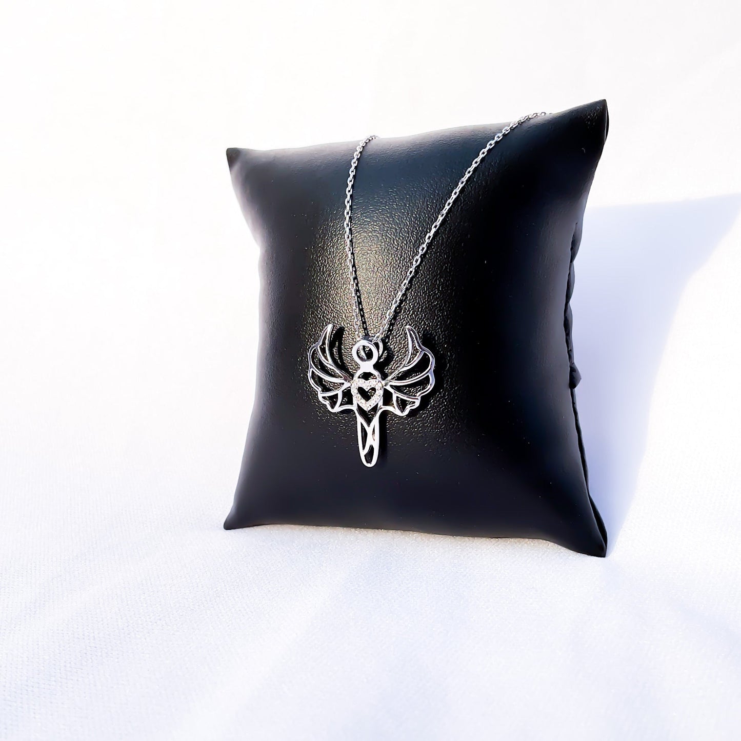 Silver Angel Heart Necklace - Sparklet