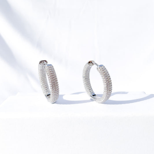 Silver Charming Hoop Earrings - Sparklet