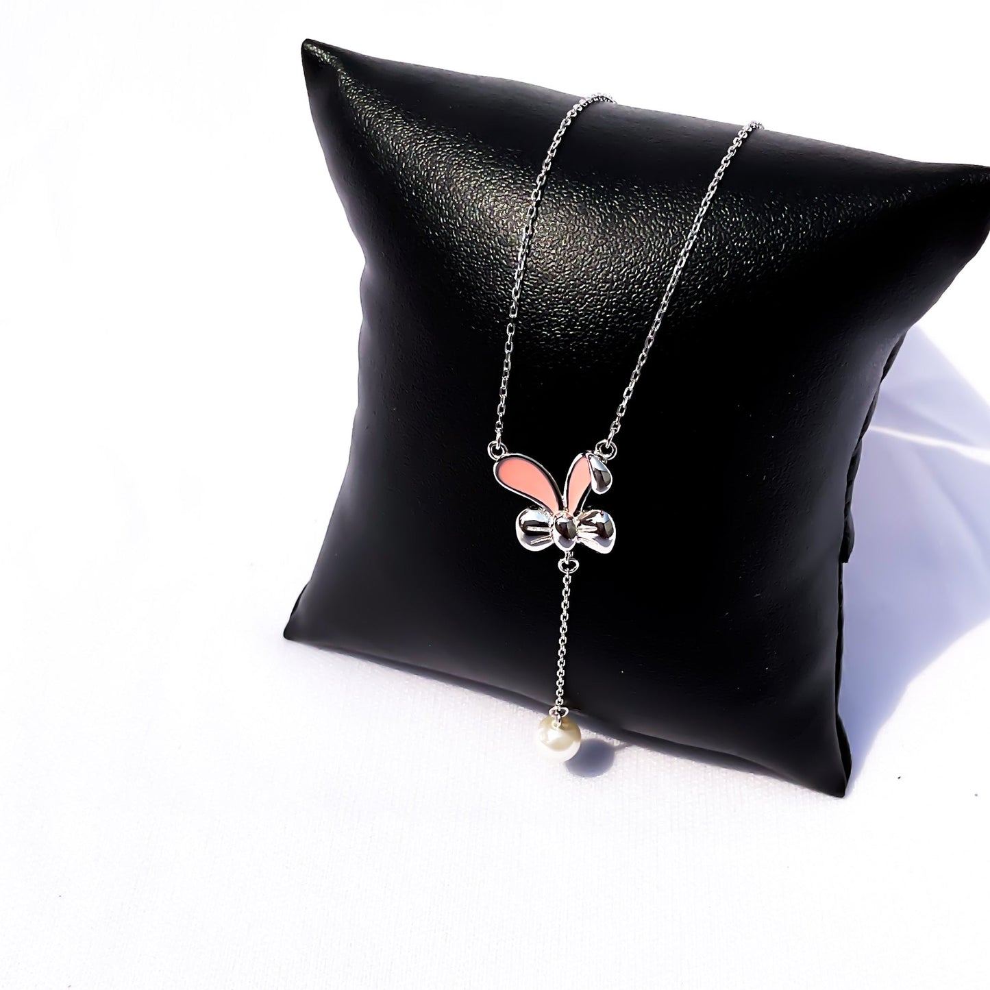 Silver Cute Bunny Ear Necklace - Sparklet