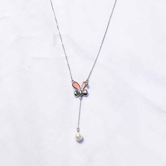 Silver Cute Bunny Ear Necklace - Sparklet