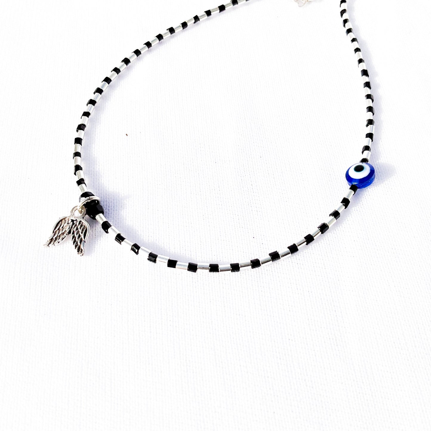 Silver Evil Eye Anklet - Sparklet