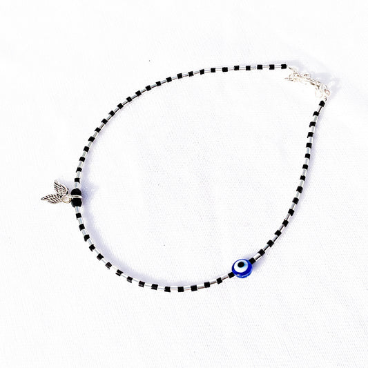 Silver Evil Eye Anklet - Sparklet